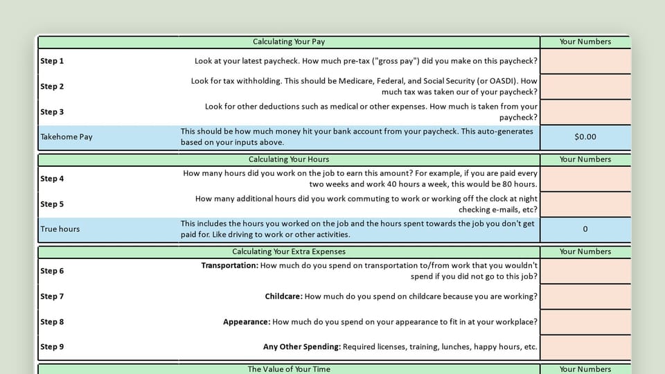 The True Cost of Your Time Visualizer